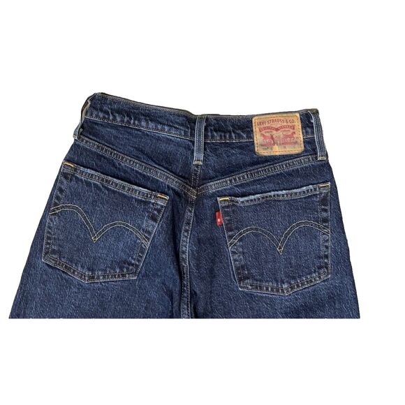 Levi's 501 S Jeans 27X26 Skinny Dark Wash Blue Distressed Denim 5 Pocket Casual - Picture 6 of 7